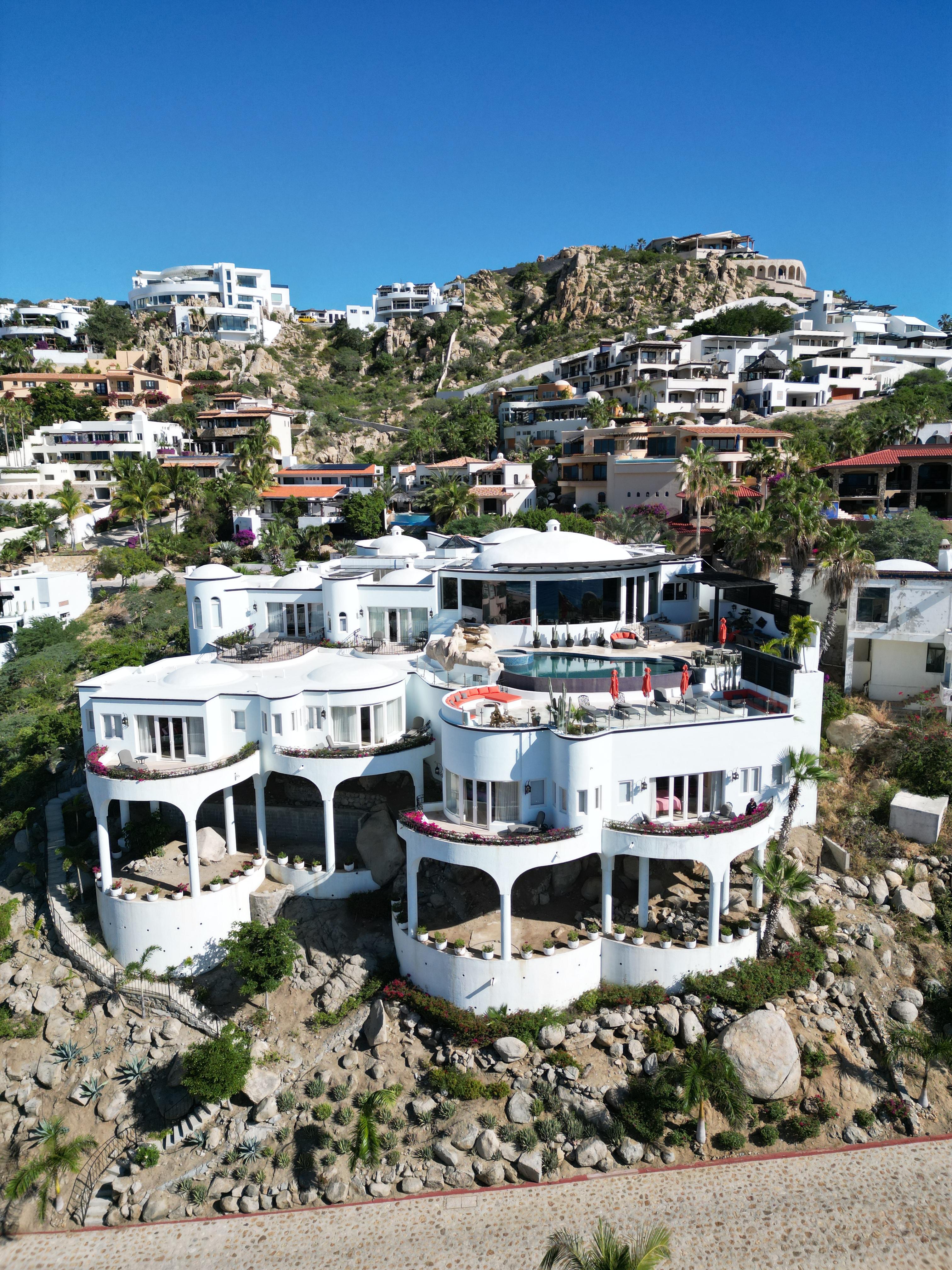 Aerial drone photography Cabo San Lucas — Casa Buzzard luxury villa Los Cabos